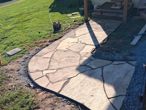 Flagstone walk to the door