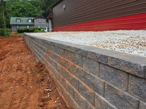 Wall elevation along the drive